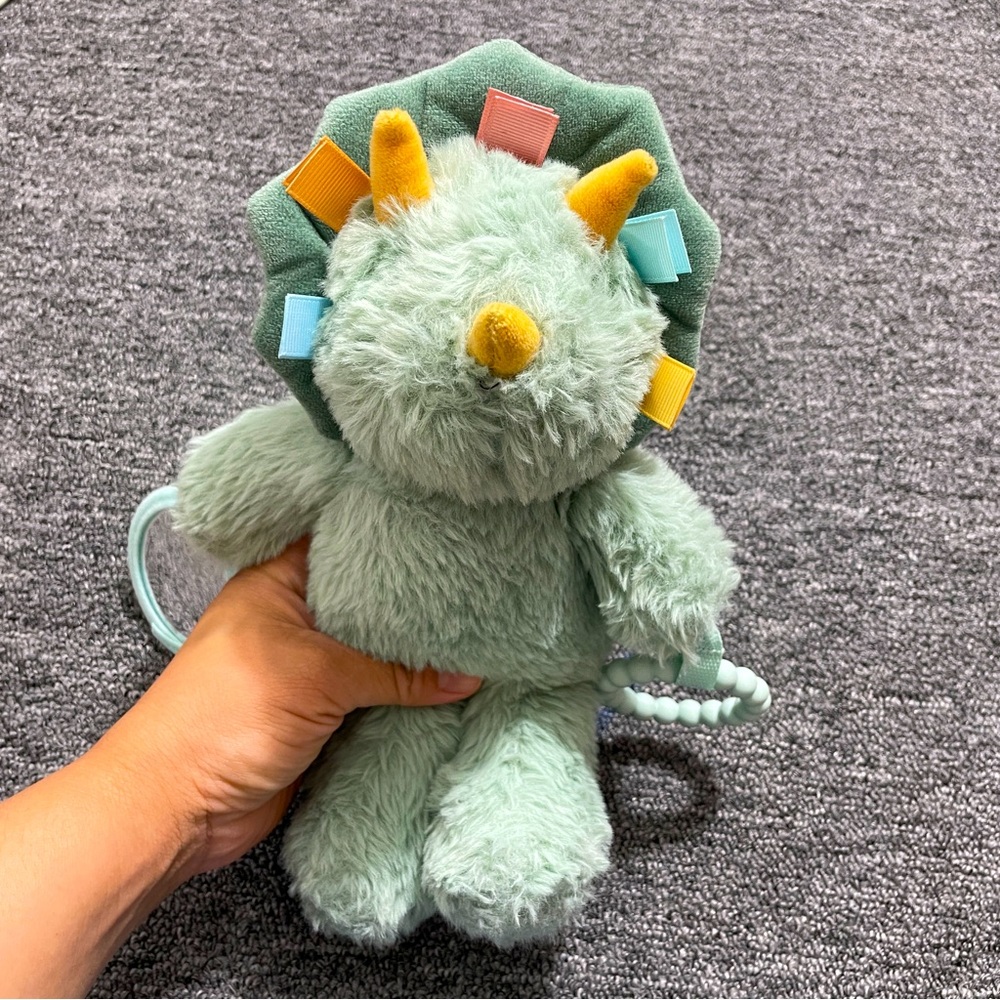 Cloud island green dinosaur interactive hanging rattle toy plush